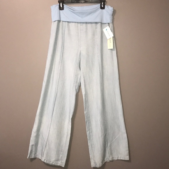 Just Living Denim - Just Living Eco friendly Palazzo Fold Over TENCEL Jeans. Size Large